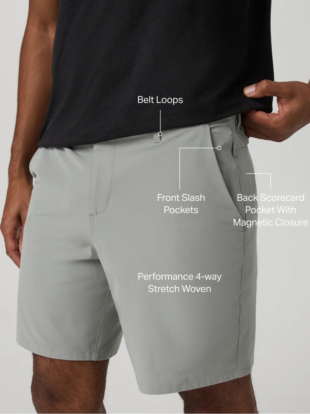 VUORI Men's Aim Brown-Gray Performance Shorts 36 - Picture 2 of 9